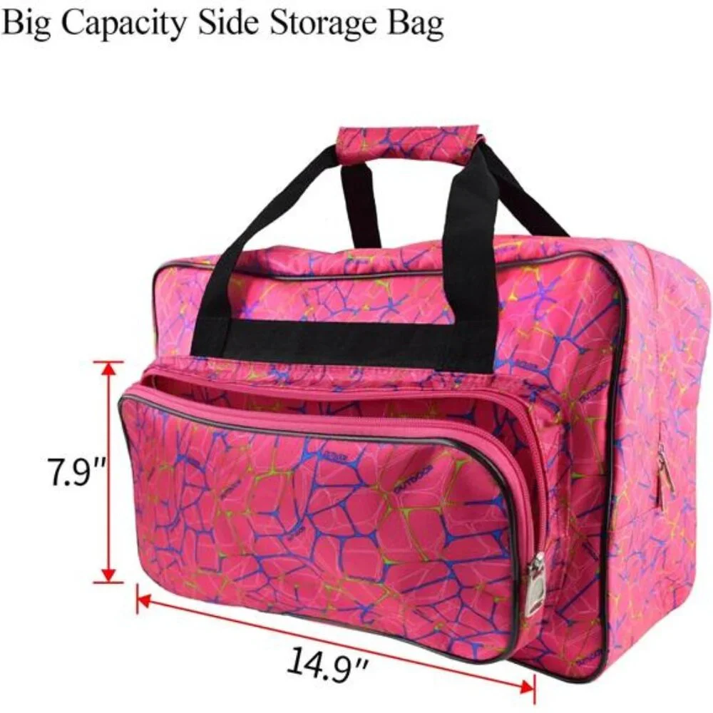 Rose Red Sewing Machine Carrying Case,Universal Canvas Carry Tote
